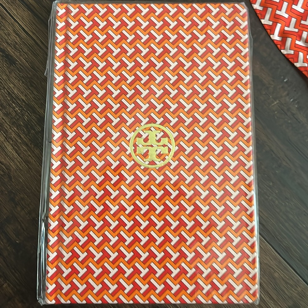 Silk Tory Burch scarf with matching journal and pencil set! Perfect gift!!!! - Picture 5 of 10